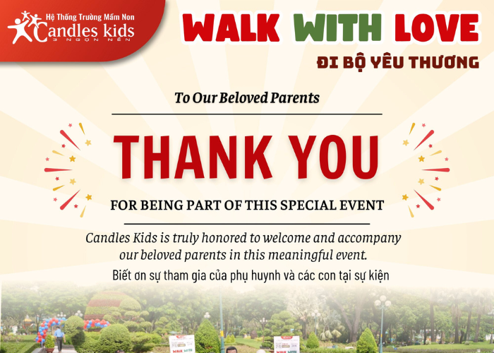 Cảm Ơn Ba Mẹ Đã Đồng Hành Cùng Sự Kiện "Walk With Love - Đi Bộ Yêu Thương"